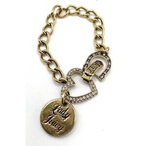 Juicy Couture Vintage Gold Horseshoe Rhinestone Charm Bracelet